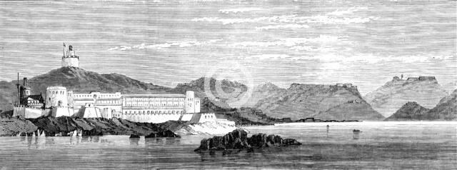 The Gold Coast and Ashantee War: Cape Coast Castle, from the anchorage, 1873. Creator: Unknown.