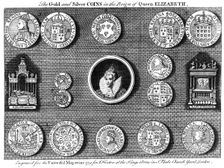 The gold and silver coins in the reign of Queen Elizabeth, 1751. Artist: Eldridge