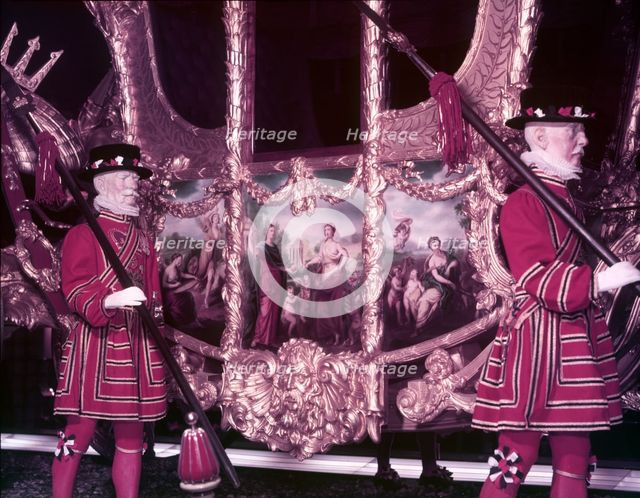 The Gold State Coach on display, London, c1953. Creator: Arthur Charles Kirby Ware.