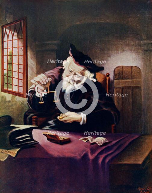 'The Gold Weigher', 1908-1909. Creator: Salomon Koninck.