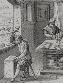 The Goldbeater, 16th century, (1878). Creator: Unknown