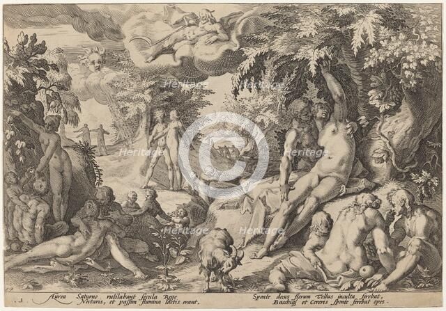 The Golden Age, c. 1589. Creator: Goltzius, Workshop of Hendrick, after Hendrick Gol.