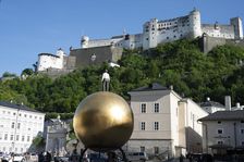 The Golden Ball of the Sphaera, at the base of the Festung Hohensalzburg, Salzburg, Austria, 2022. Creator: Ethel Davies