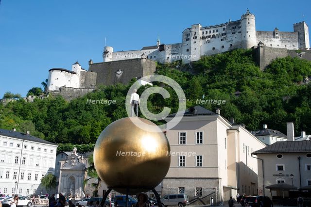 The Golden Ball of the Sphaera, at the base of the Festung Hohensalzburg, Salzburg, Austria, 2022. Creator: Ethel Davies.