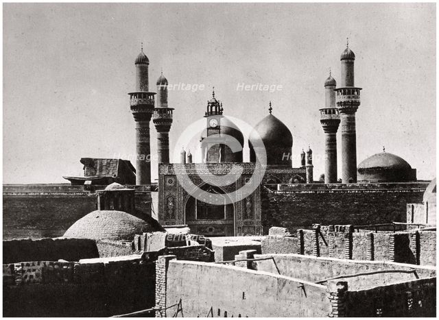 The golden domes and minarets of the al-Kadhimiya Mosque, Baghdad, Iraq, 1925. Artist: A Kerim