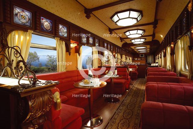 The Golden Eagle Trans-Siberian Express. The Rail Car Restaurant.