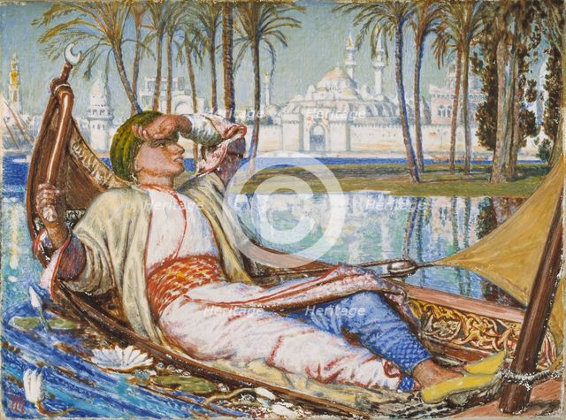 'The Golden Prime of Good Haroun Alraschid', 1866 (reworked in 1891). Creator: William Holman Hunt.