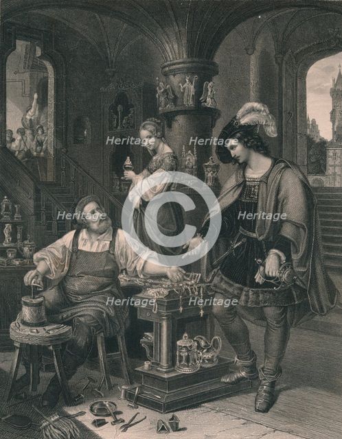 'The Goldsmith's Daughter', c1850. Artist: Albert Henry Payne.