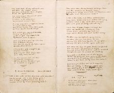 "The Gondal Poems" by Emily Brontë, 1844-1848. Creator: Emily Brontë