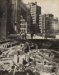 The Gosprom complex (Palace of Industry) in the Ukrainian city of Kharkov, 1933. Creator: Lissitzky, El (1890-1941)