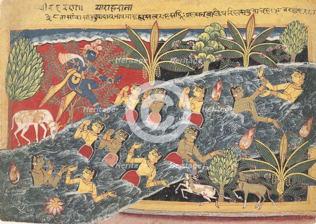 The Gopis Plead with Krishna to Return Their Clothing..., ca. 1560-65. Creator: Master of the Isarda.