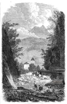 The Gorge of Sallenches, Savoy, 1860. Creator: Jean Adolphe Beauce
