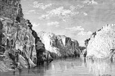 The gorge of the Marble Rocks, India, 1895.Artist: Charles Barbant