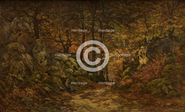 The Gorge aux Loups in Fontainebleau, c1840-1900. Creator: Joseph Coosemans.
