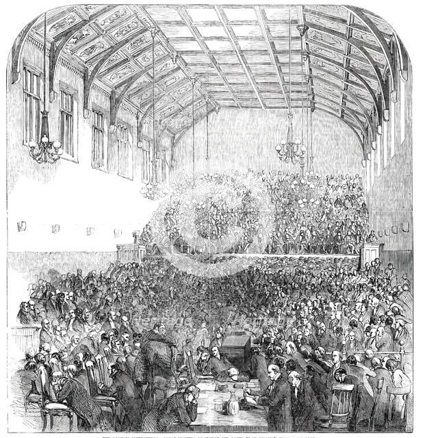 The Gorham Controversy - Great Meeting of Clergy and Laity, in St. Martin's Hall, Long-Acre, 1850. Creator: Unknown.