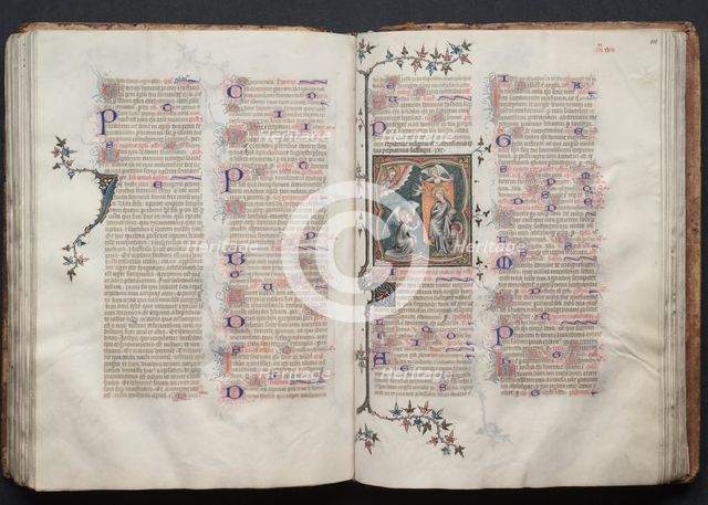 The Gotha Missal: Fol. 110r, The Annunciation, c. 1375. Creator: Master of the Boqueteaux (French); Workshop, and.