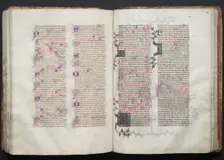 The Gotha Missal: Fol. 112v, Text, c. 1375. Creator: Master of the Boqueteaux (French); Workshop, and
