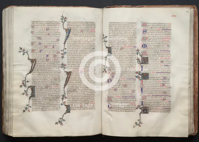 The Gotha Missal: Fol. 129v, Text, c. 1375. Creator: Master of the Boqueteaux (French); Workshop, and.