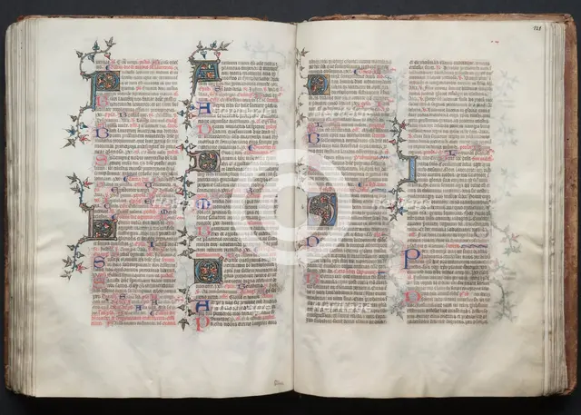 The Gotha Missal: Fol. 120v, Text, c. 1375. Creator: Master of the Boqueteaux (French); Workshop, and.