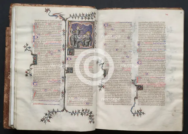 The Gotha Missal: Fol. 17v, The Adoration of the Magi, c. 1375. Creator: Master of the Boqueteaux (French); Workshop, and.