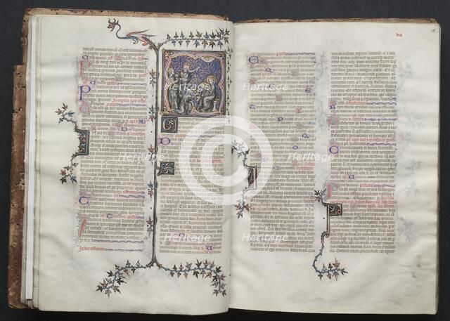 The Gotha Missal: Fol. 17v, The Adoration of the Magi, c. 1375. Creator: Master of the Boqueteaux (French); Workshop, and.