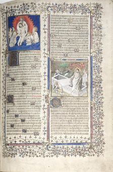The Gotha Missal: Fol. 1r, Trinity and Resurrection , c. 1375. Creator: Master of the Boqueteaux (French); Workshop, and