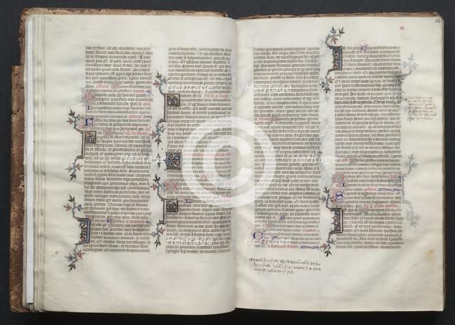 The Gotha Missal: Fol. 21v, Text, c. 1375. Creator: Master of the Boqueteaux (French); Workshop, and.