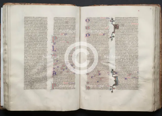 The Gotha Missal: Fol. 49v, Text, c. 1375. Creator: Master of the Boqueteaux (French); Workshop, and.