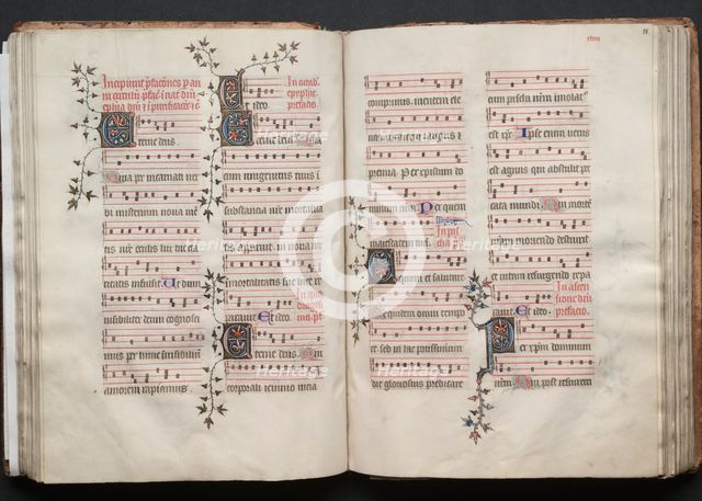 The Gotha Missal: Fol. 57v, Text, c. 1375. Creator: Master of the Boqueteaux (French); Workshop, and.