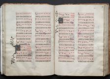 The Gotha Missal: Fol. 58v, Text, c. 1375. Creator: Master of the Boqueteaux (French); Workshop, and