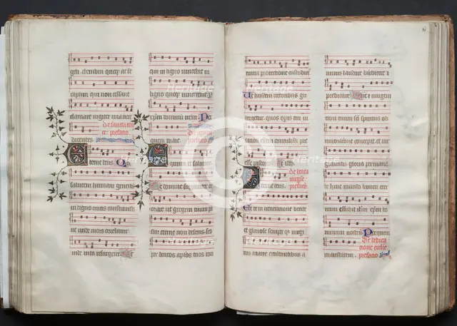 The Gotha Missal: Fol. 59v, Text, c. 1375. Creator: Master of the Boqueteaux (French); Workshop, and.