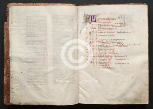 The Gotha Missal: Fol. 5r, Text , c. 1375. Creator: Master of the Boqueteaux (French); Workshop, and.