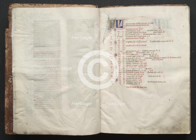 The Gotha Missal: Fol. 5r, Text , c. 1375. Creator: Master of the Boqueteaux (French); Workshop, and.