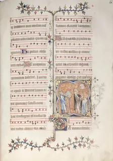 The Gotha Missal: Fol. 61r, A Priest Singing the Office, c. 1375. Creator: Master of the Boqueteaux (French); Workshop, and