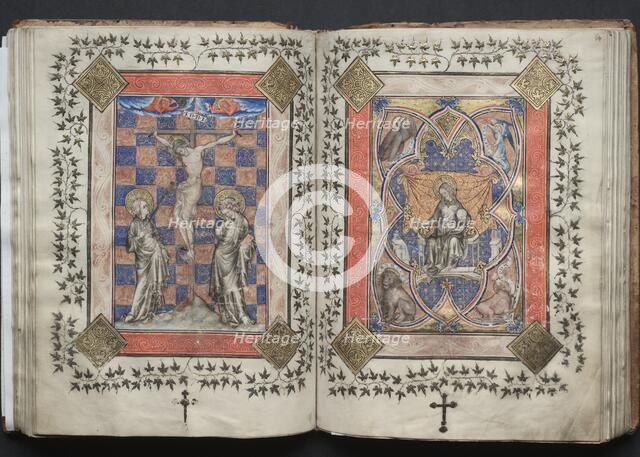 The Gotha Missal: Fol. 63v, Crucifixion, c. 1375. Creator: Master of the Boqueteaux (French); Workshop, and.