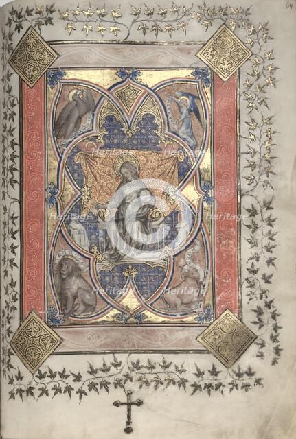 The Gotha Missal: Fol. 64r, Christ in Majesty, c. 1375. Creator: Master of the Boqueteaux (French); Workshop, and.