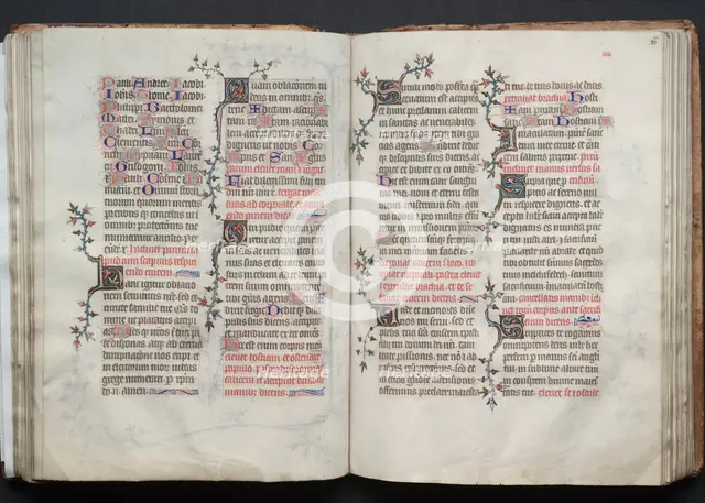 The Gotha Missal: Fol. 66r, Text, c. 1375. Creator: Master of the Boqueteaux (French); Workshop, and.