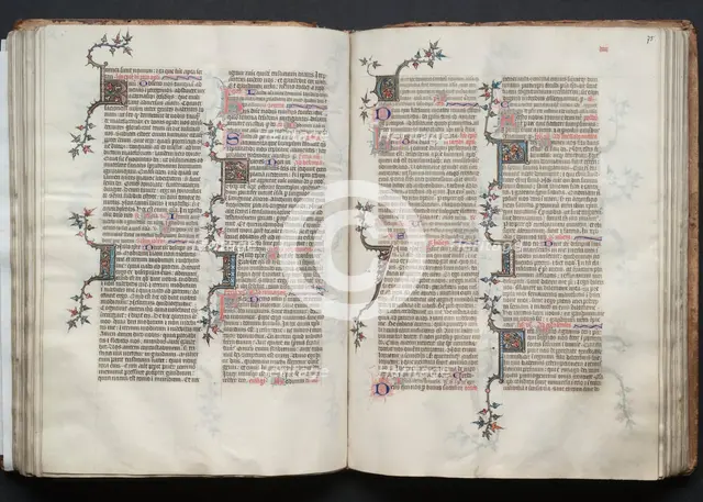 The Gotha Missal: Fol. 74v, Text, c. 1375. Creator: Master of the Boqueteaux (French); Workshop, and.