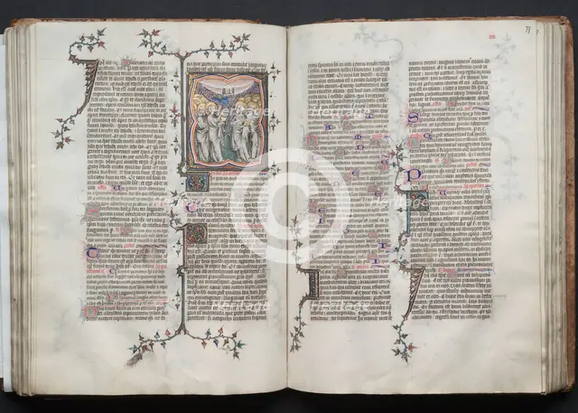 The Gotha Missal: Fol. 76v, The Ascension, c. 1375. Creator: Master of the Boqueteaux (French); Workshop, and.