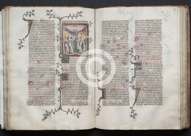 The Gotha Missal: Fol. 77r, Text, c. 1375. Creator: Master of the Boqueteaux (French); Workshop, and.