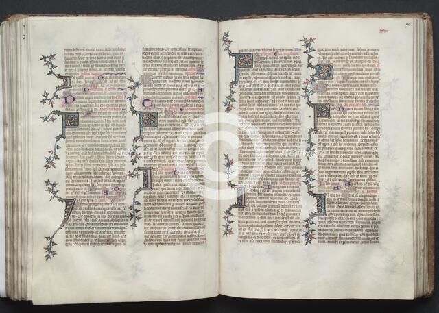 The Gotha Missal: Fol. 90r, Text, c. 1375. Creator: Master of the Boqueteaux (French); Workshop, and.