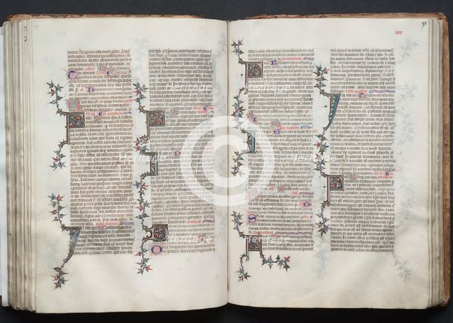 The Gotha Missal: Fol. 91r, Text, c. 1375. Creator: Master of the Boqueteaux (French); Workshop, and.