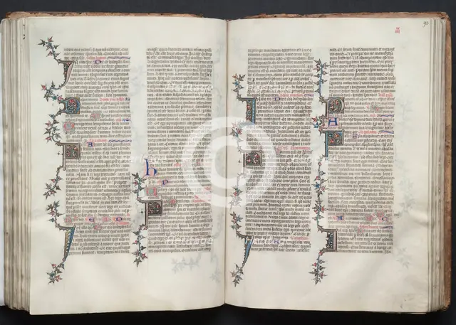 The Gotha Missal: Fol. 92r, Text, c. 1375. Creator: Master of the Boqueteaux (French); Workshop, and.