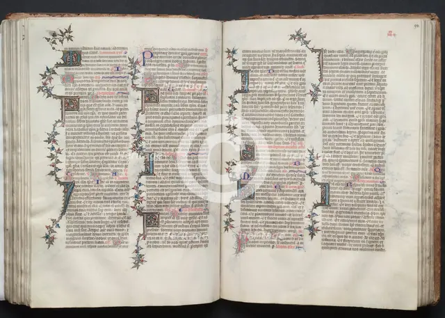 The Gotha Missal: Fol. 93v, Text, c. 1375. Creator: Master of the Boqueteaux (French); Workshop, and.