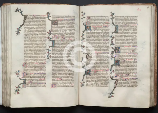 The Gotha Missal: Fol. 95v, Text, c. 1375. Creator: Master of the Boqueteaux (French); Workshop, and.