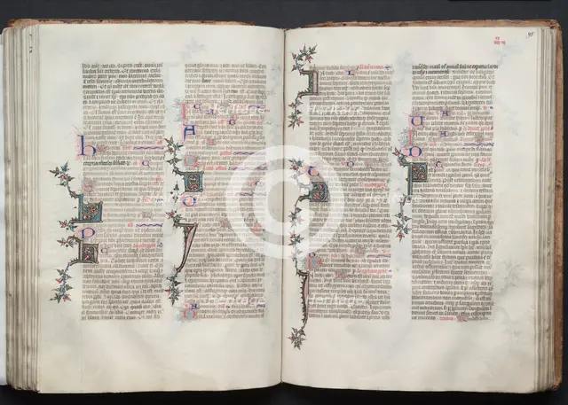 The Gotha Missal: Fol. 95r, Text, c. 1375. Creator: Master of the Boqueteaux (French); Workshop, and.