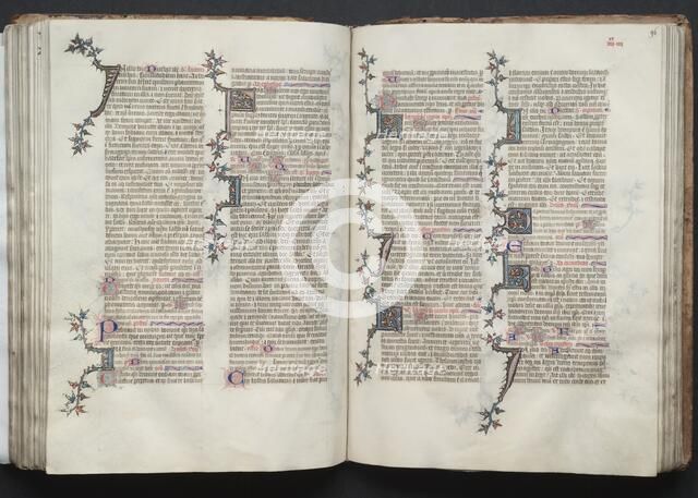 The Gotha Missal: Fol. 96r, Text, c. 1375. Creator: Master of the Boqueteaux (French); Workshop, and.