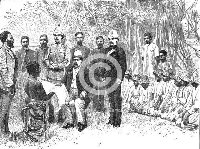 ''The Governor of Lagos, and the Envoys of the King of Dahomey', 1891. Creator: Unknown.