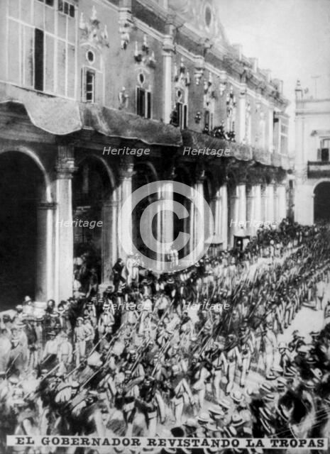 The governor inspecting the newly arrived  troops, (1868), 1920s. Artist: Unknown