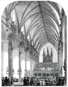 The Grand Musical Festival in Gloucester Cathedral, 1850. Creator: Unknown